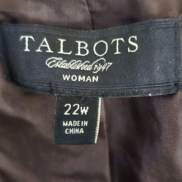 Talbots Plussize Green Plaid Wool Blend Leather Button Academia Blazer Size 22w - Picture 5 of 6